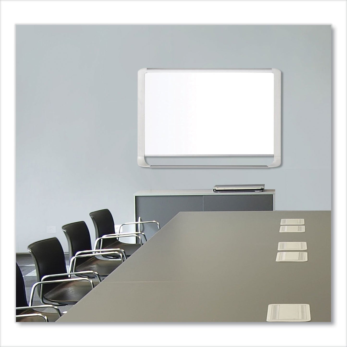 MasterVision Lacquered steel magnetic dry erase board, 24 x 36, Silver/White
