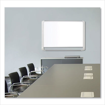 MasterVision Lacquered steel magnetic dry erase board, 24 x 36, Silver/White