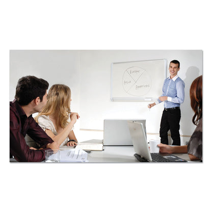 MasterVision Lacquered steel magnetic dry erase board, 24 x 36, Silver/White