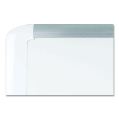 MasterVision Lacquered steel magnetic dry erase board, 48 x 96, Silver/White