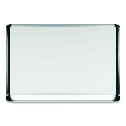 MasterVision Lacquered steel magnetic dry erase board, 48 x 72, Silver/Black