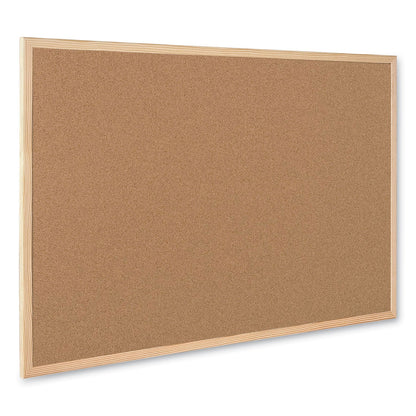 MasterVision Value Cork Bulletin Board with Oak Frame, 36 x 48, Natural