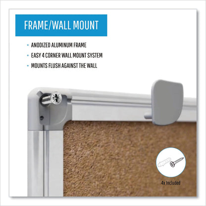 MasterVision Earth Cork Board, 18x24, Aluminum Frame