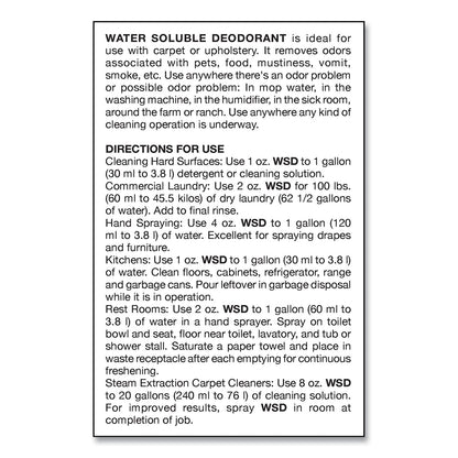 Big D Industries Water-Soluble Deodorant, Lemon Scent, 1 gal Bottle, 4/Carton
