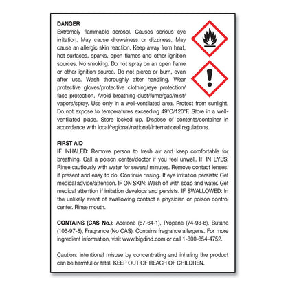 Big D Industries Metered Concentrated Room Deodorant, Mountain Air Scent, 7 oz Aerosol Spray, 12/Carton