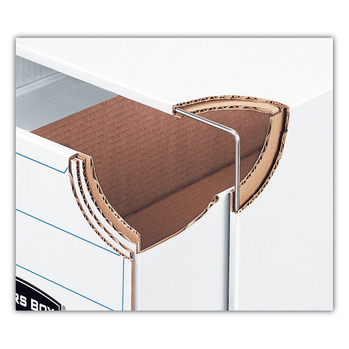 Bankers Box File/Cube Box Shell, Legal/Letter, 23.75 x 19.75, White/Blue, 6/Carton