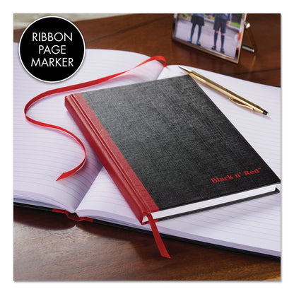 Black n' Red Hardcover Casebound Notebook, SCRIBZEE Compatible, 1 Subject, Wide/Legal Rule, Black Cover, 9.75 x 6.75, 96 Sheets