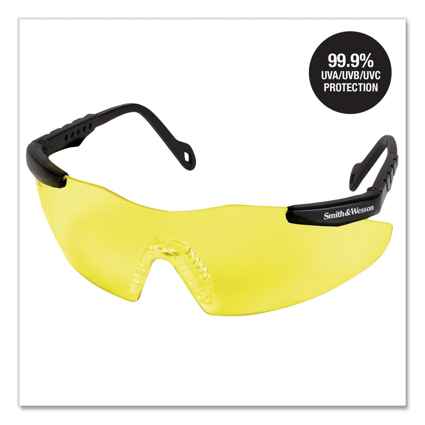 Smith & Wesson Magnum 3G Safety Eyewear, Black Frame, Yellow/Amber Lens, 12/Box