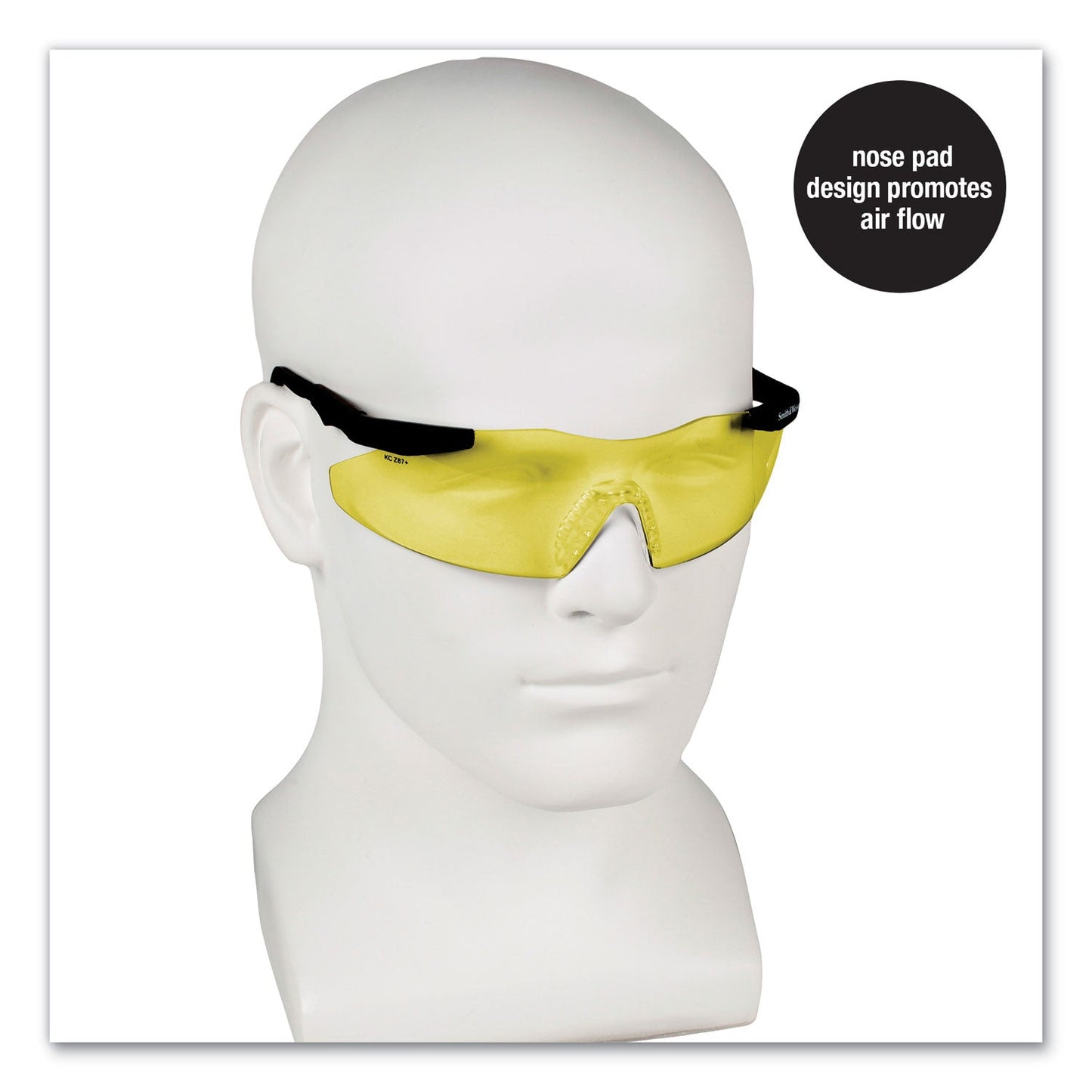 Smith & Wesson Magnum 3G Safety Eyewear, Black Frame, Yellow/Amber Lens, 12/Box