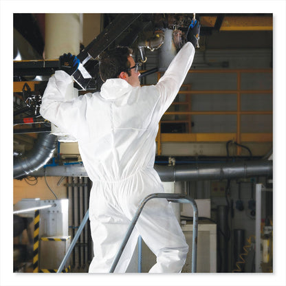 KleenGuard A20 Breathable Particle Protection Coveralls, Elastic Back, Hood, Medium, White, 24/Carton