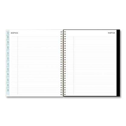 Blue Sky Baccara Dark Monthly Planner, Baccara Dark Floral Artwork, 10 x 8, Gray/Black/Gold Cover, 2023