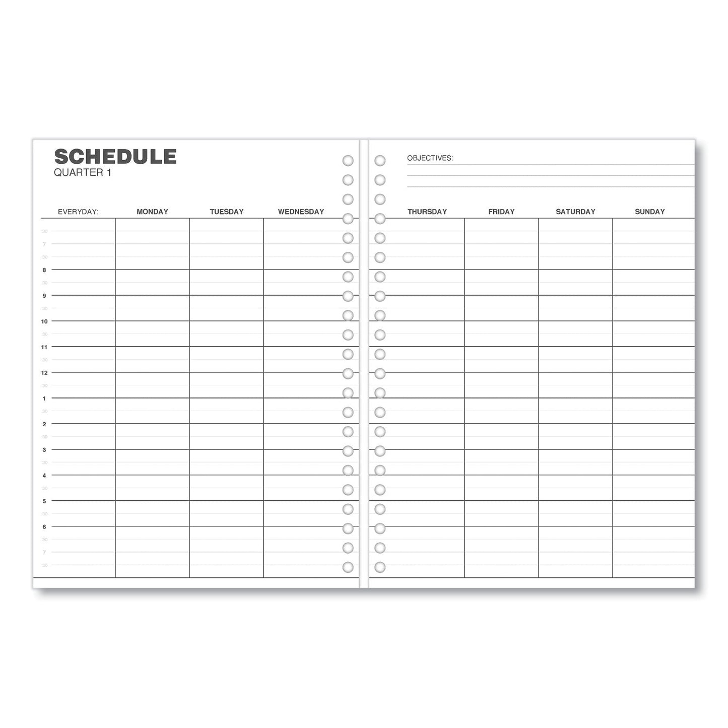 Universal Monthly Planner, 11 x 8, Black Cover, 14-Month, Dec 2022 through Jan 2024