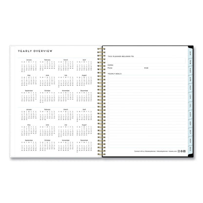 Blue Sky Baccara Dark Create-Your-Own Cover Weekly/Monthly Planner, Floral, 11 x 8.5, Gray/Black/Gold Cover, 12-Month (Jan-Dec): 2023