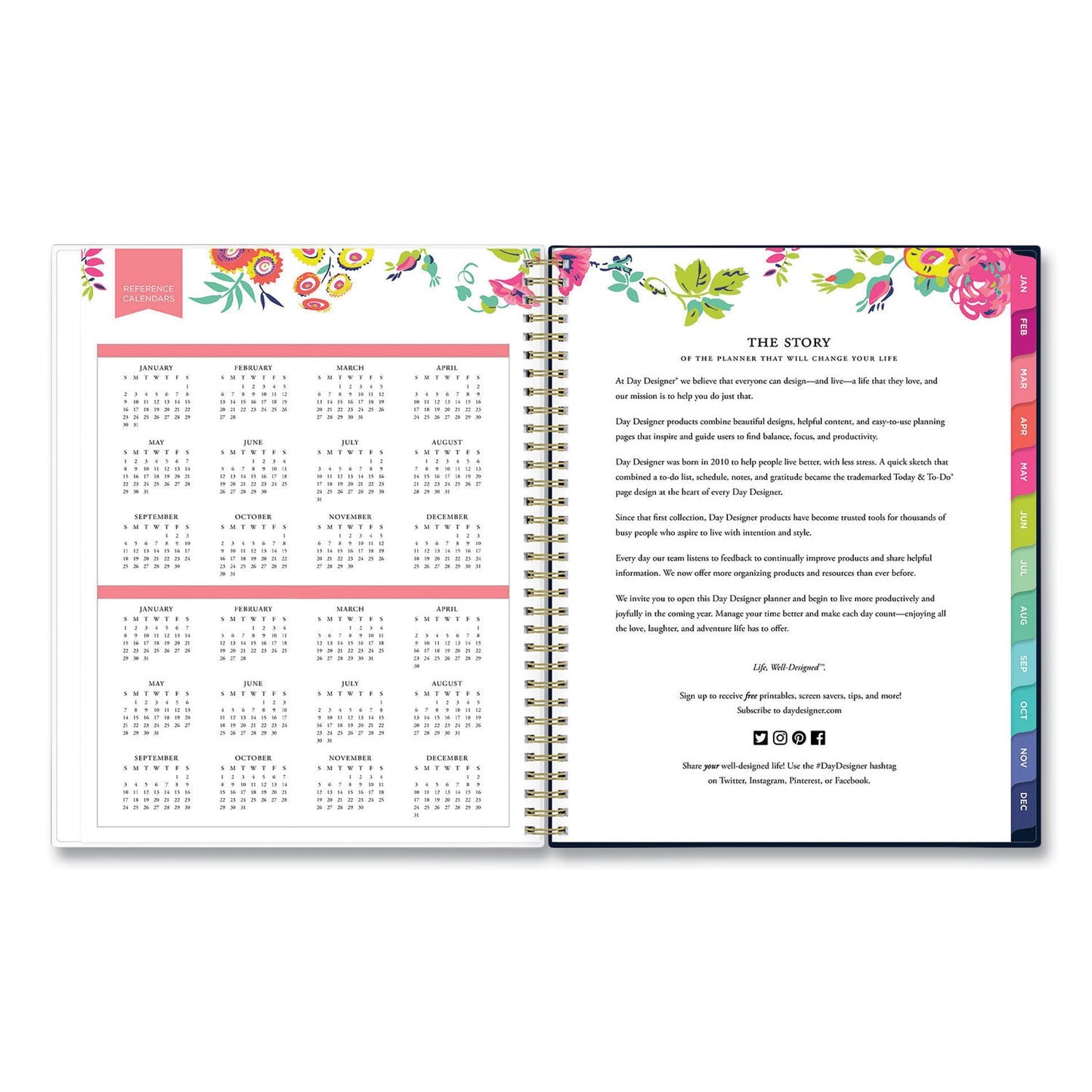 Blue Sky Day Designer Peyton Create-Your-Own Cover Weekly/Monthly Planner, Floral Artwork, 11 x 8.5, Navy, 12-Month (Jan-Dec): 2023