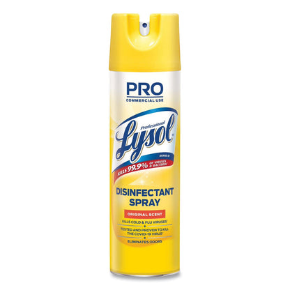 Professional LYSOL Disinfectant Spray, Original Scent, 19 oz Aerosol Spray, 12/Carton