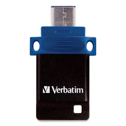 Verbatim Store ‘n' Go Dual USB 3.0 Flash Drive for USB-C Devices, 32 GB, Blue