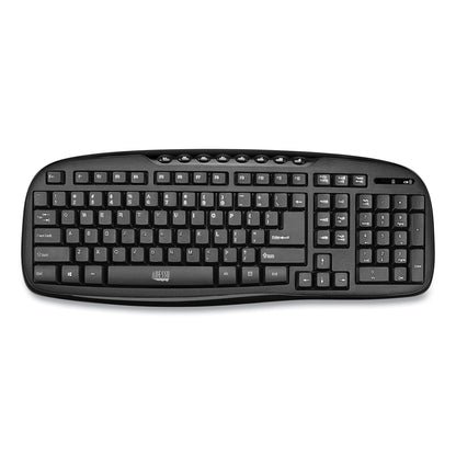 Adesso WKB1330CB Wireless Desktop Keyboard and Mouse Combo, 2.4 GHz Frequency/30 ft Wireless Range, Black