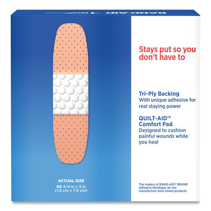 BAND-AID Plastic Adhesive Bandages, 0.75 x 3, 60/Box