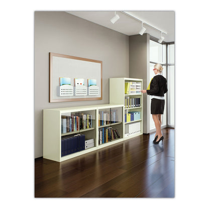 Tennsco Metal Bookcase, Three-Shelf, 34.5w x 13.5d x 40h, Black