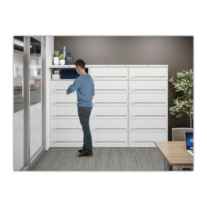 Tennsco Fixed Shelf Enclosed-Format Lateral File for End-Tab Folders, 7 Legal/Letter File Shelves, Light Gray, 36" x 16.5" x 87"
