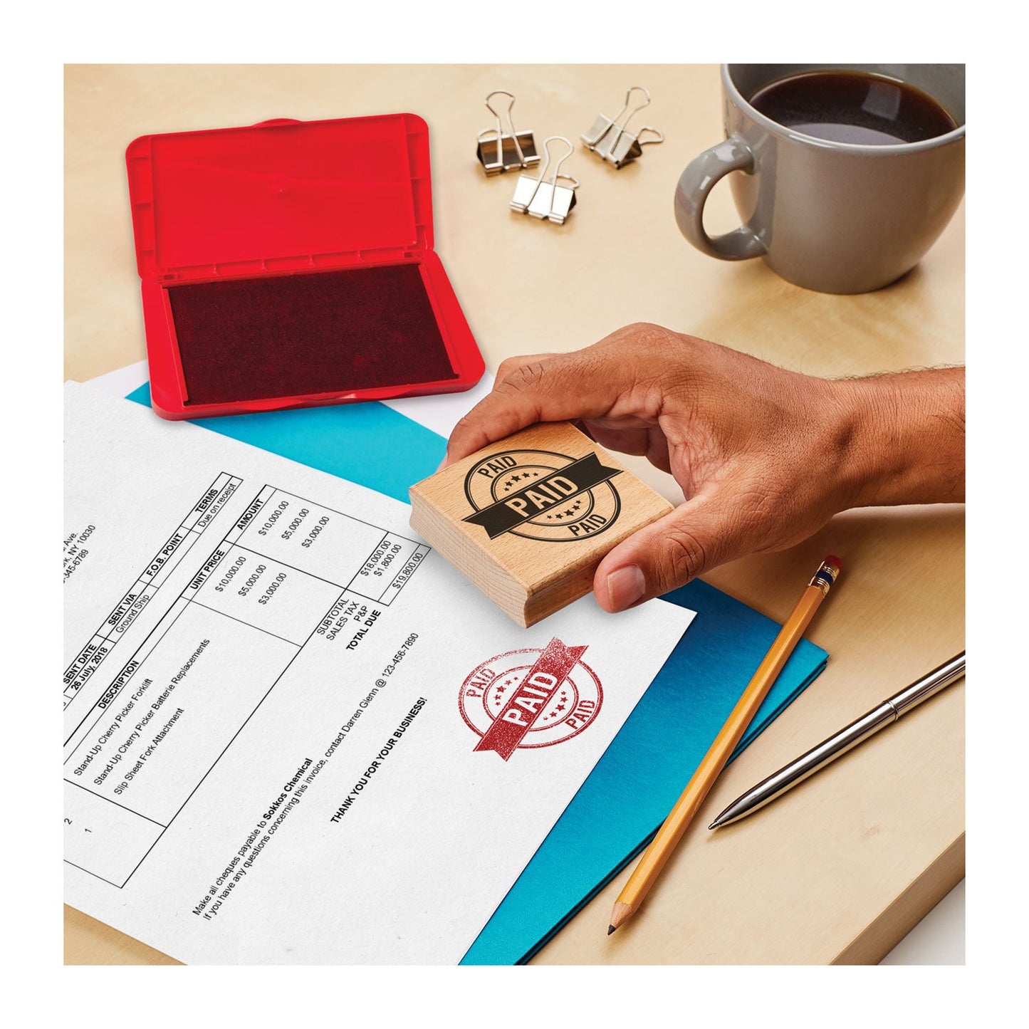 Carter's Pre-Inked Felt Stamp Pad, 4.25" x 2.75", Red