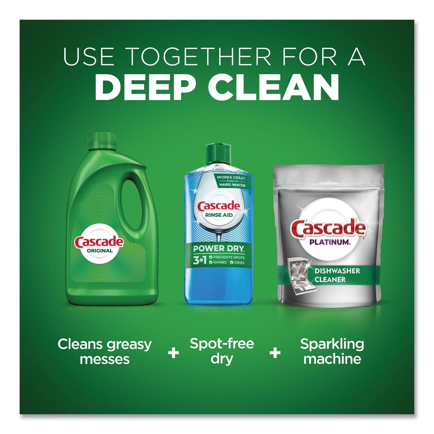 Cascade Dishwasher Gel with Dawn, Fresh, 75 oz Bottle, 6/Carton
