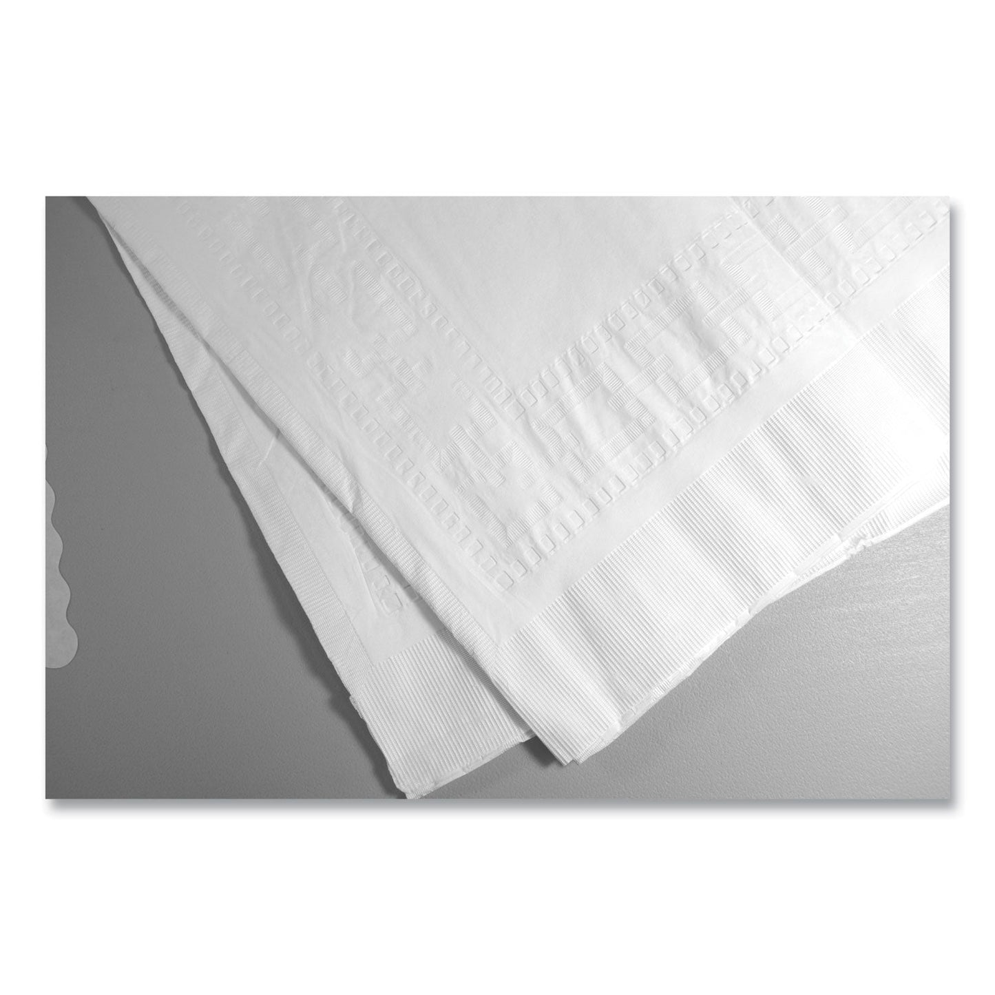 Tablemate Table Set Poly Tissue Table Cover, 54" x 108", White, 6/Pack