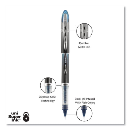 uniball VISION ELITE BLX Series Roller Ball Pen, Stick, Micro 0.5 mm, Assorted Ink and Barrel Colors, 5/Pack