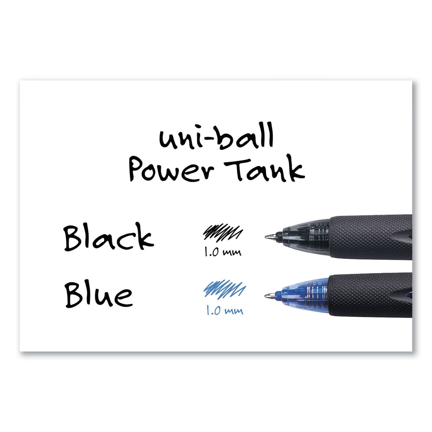 uniball Power Tank RT Ballpoint Pen, Retractable, Bold 1 mm, Black Ink, Smoke/Black Barrel, Dozen