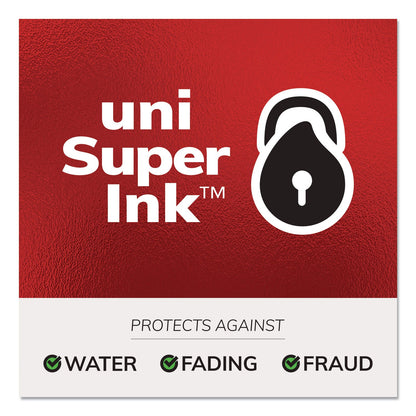 uniball Signo 207 Gel Pen, Retractable, Micro 0.5 mm, Red Ink, Smoke/Black/Red Barrel, Dozen