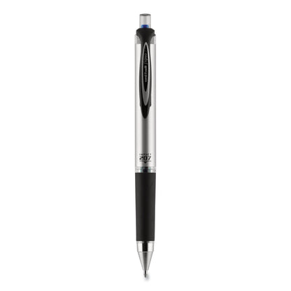 uniball 207 Impact Gel Pen, Retractable, Bold 1 mm, Blue Ink, Black/Blue Barrel
