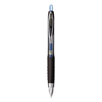 uniball 207 Signo Gel Ultra Micro Gel Pen, Retractable, Extra-Fine 0.38 mm, Blue Ink, Smoke Barrel