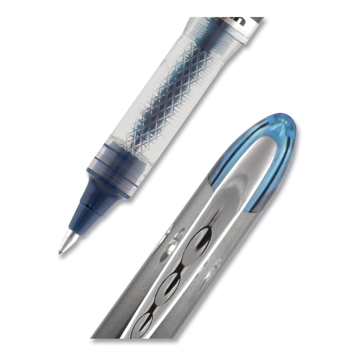 uniball VISION ELITE Roller Ball Pen, Stick, Extra-Fine 0.5 mm, Blue-Black Ink, Black/Blue Barrel