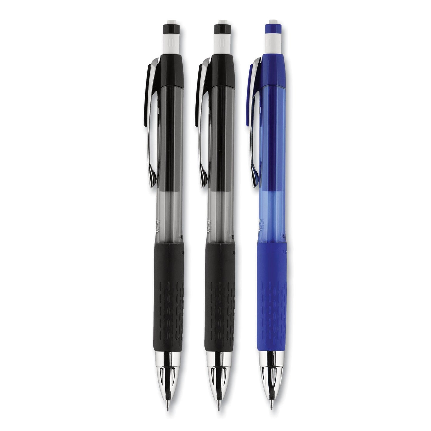 uniball 207 Mechanical Pencil with Lead and Eraser Refills, 0.7 mm, HB (#2), Black Lead, Assorted Barrel Colors, 3/Set