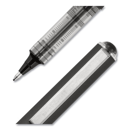 uniball VISION Roller Ball Pen, Stick, Bold 1 mm, Black Ink, Black Barrel, Dozen
