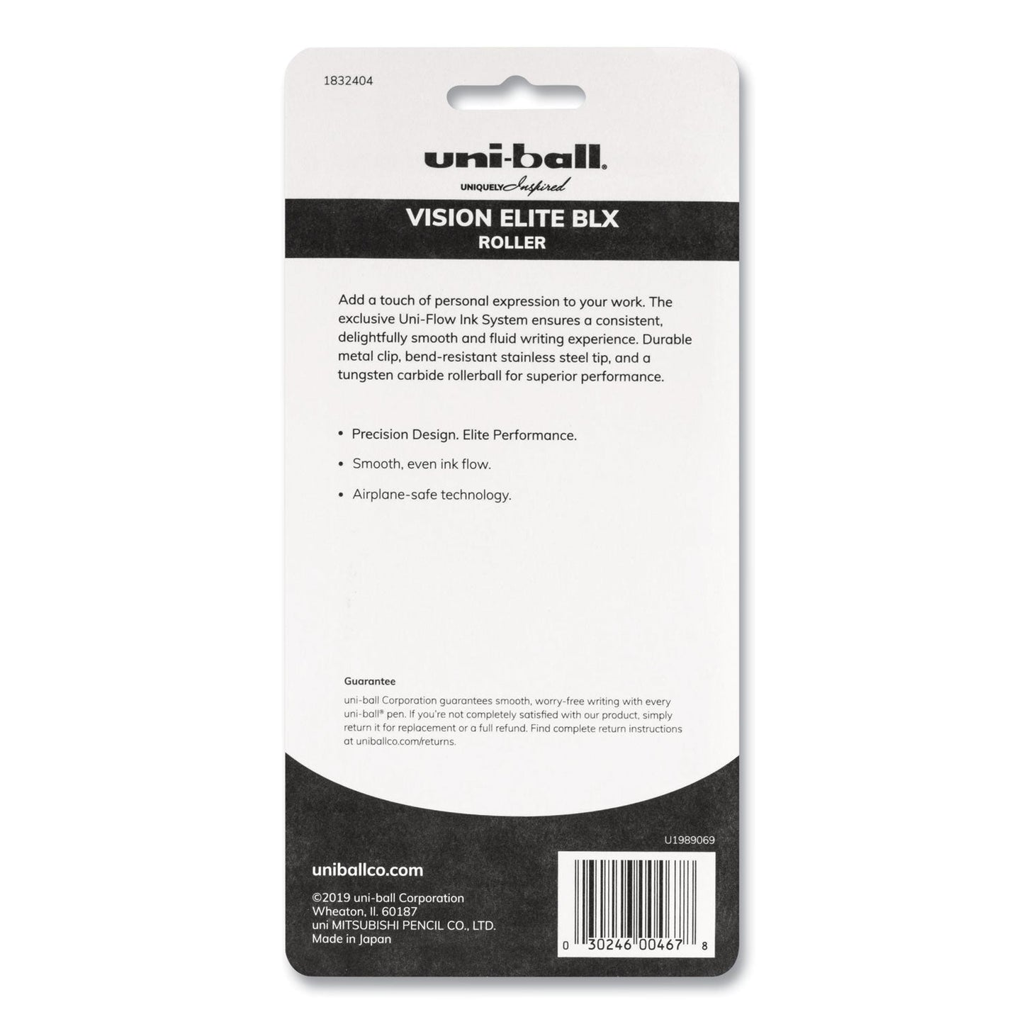 uniball VISION ELITE BLX Series Roller Ball Pen, Stick, Bold 0.8 mm, Assorted Ink and Barrel Colors, 5/Pack