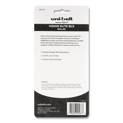 uniball VISION ELITE BLX Series Roller Ball Pen, Stick, Bold 0.8 mm, Assorted Ink and Barrel Colors, 5/Pack