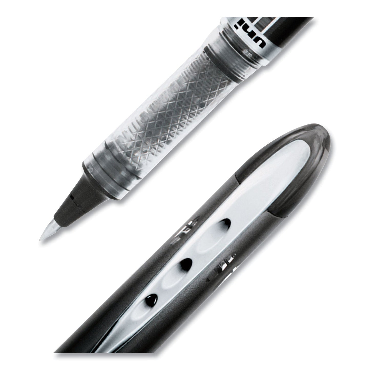 uniball VISION ELITE Roller Ball Pen, Stick, Extra-Fine 0.5 mm, Black Ink, Black Barrel