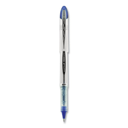 uniball VISION ELITE Roller Ball Pen, Stick, Bold 0.8 mm, Blue Ink, White/Blue Barrel