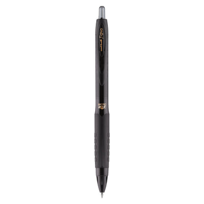 uniball 307 Gel Pen, Retractable, Medium 0.7 mm, Black Ink, Black Barrel, Dozen