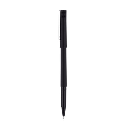 uniball Roller Ball Pen, Stick, Micro 0.5 mm, Black Ink, Black Matte Barrel, 36/Pack