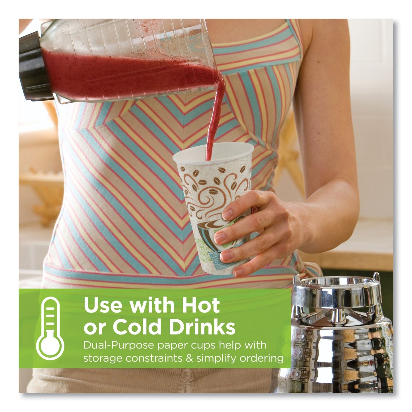 Dixie PerfecTouch Paper Hot Cups, 16 oz, Coffee Haze Design, 50/Pack