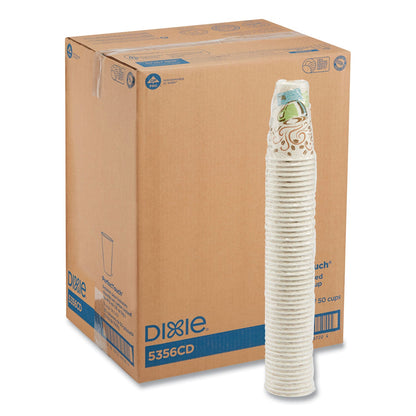 Dixie PerfecTouch Paper Hot Cups, 16 oz, Coffee Haze Design, 50/Sleeve, 20 Sleeves/Carton