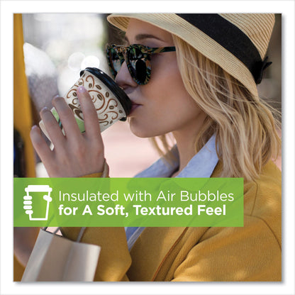 Dixie PerfecTouch Paper Hot Cups, 12 oz, Coffee Haze Design, 160/Pack, 6 Packs/Carton