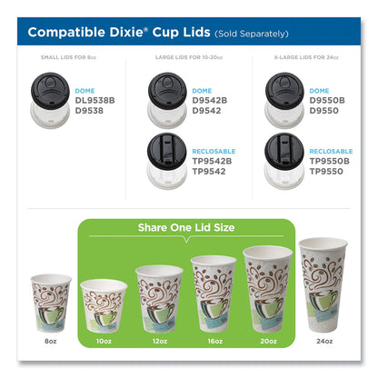 Dixie PerfecTouch Paper Hot Cups, 12 oz, Coffee Haze Design, 160/Pack