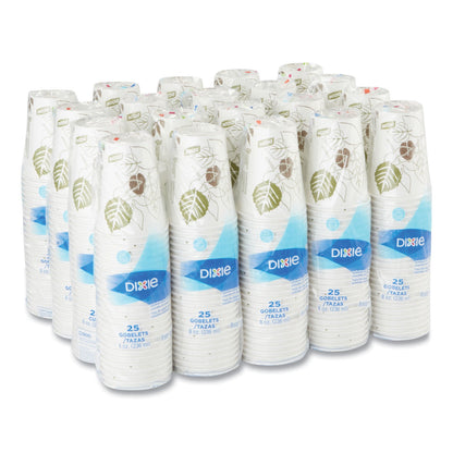 Dixie Pathways Paper Hot Cups, 8 oz, 25/Bag, 20 Bags/Carton