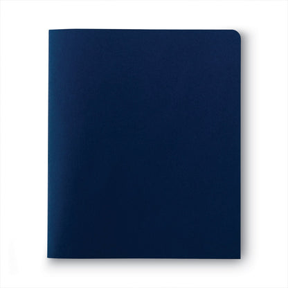 Smead Two-Pocket Folder, Textured Paper, 100-Sheet Capacity, 11 x 8.5, Dark Blue, 25/Box