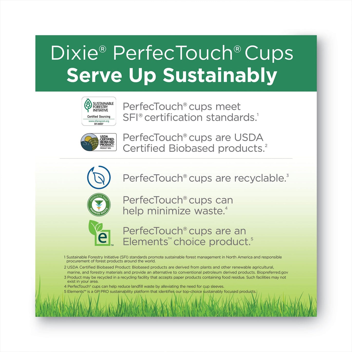 Dixie PerfecTouch Hot/Cold Cups, 12 oz, White, 50/Bag, 20 Bags/Carton