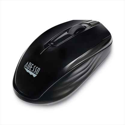 Adesso iMouse S50 Wireless Mini Mouse, 2.4 GHz Frequency/33 ft Wireless Range, Left/Right Hand Use, Black