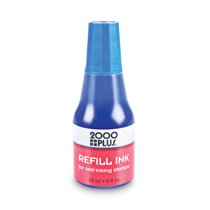 COSCO 2000PLUS Self-Inking Refill Ink, 0.9 oz. Bottle, Blue